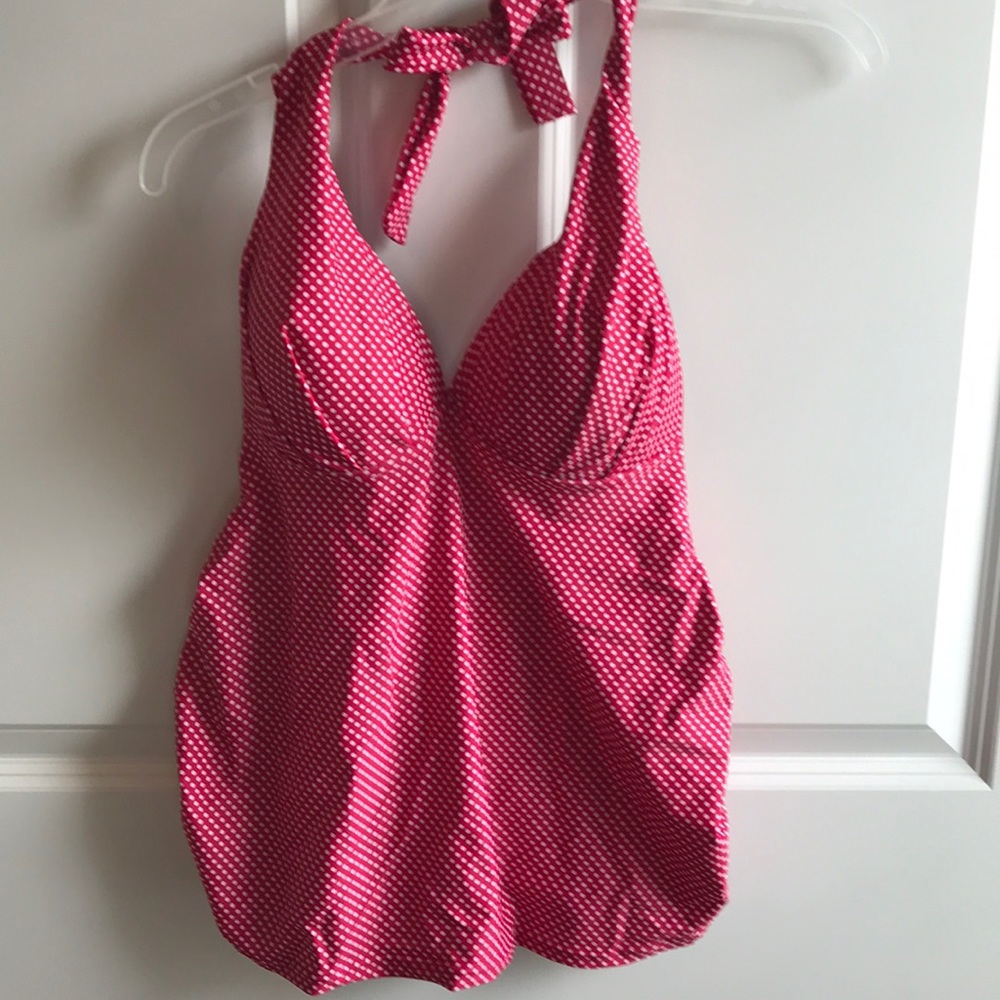 Maternity halter polka dot tankini